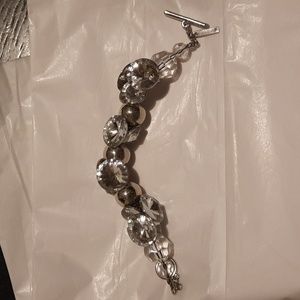 Nine West crystal and silvertone bracelet
